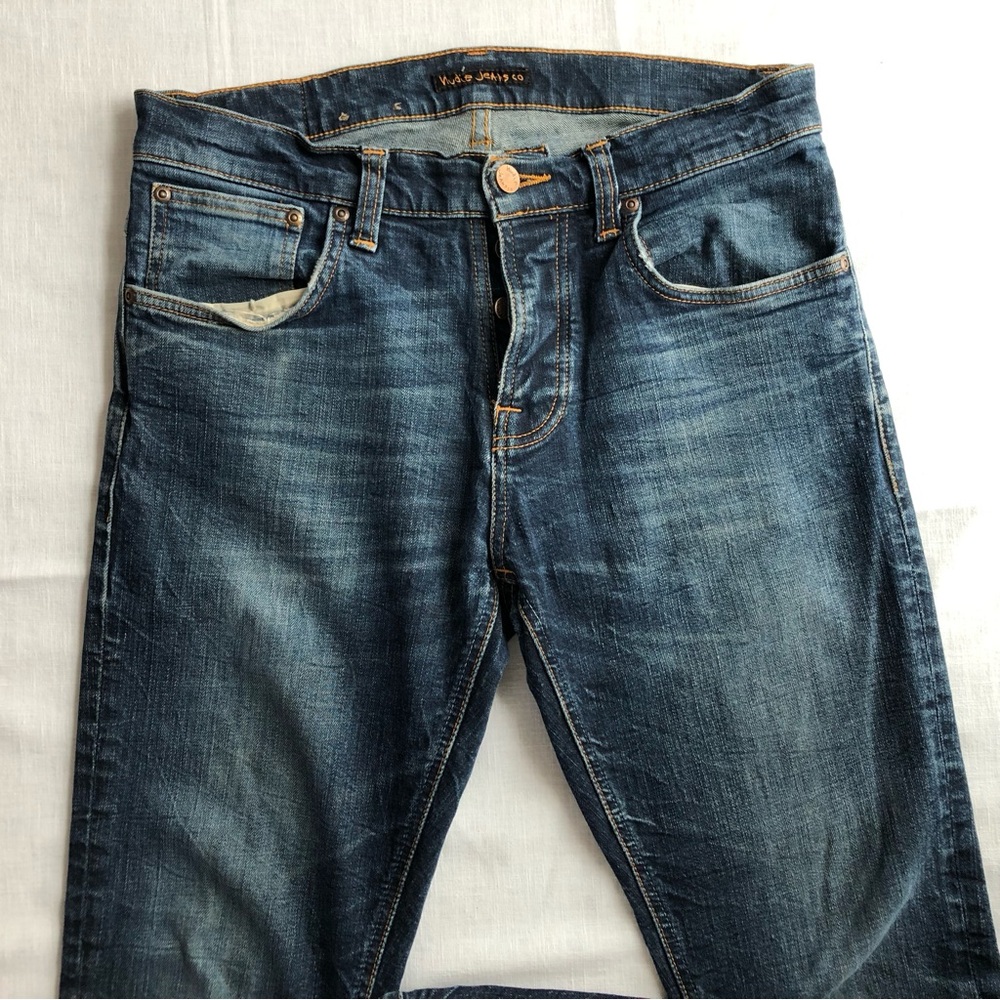 Nudie Men’s Dark Blue Denim Jeans 32x30